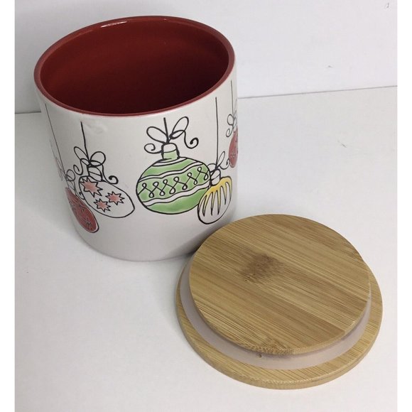 Canister 4" Spectrum Designz Christmas RETRO ORNAMENTS Ceramic- NEW - Picture 2 of 7